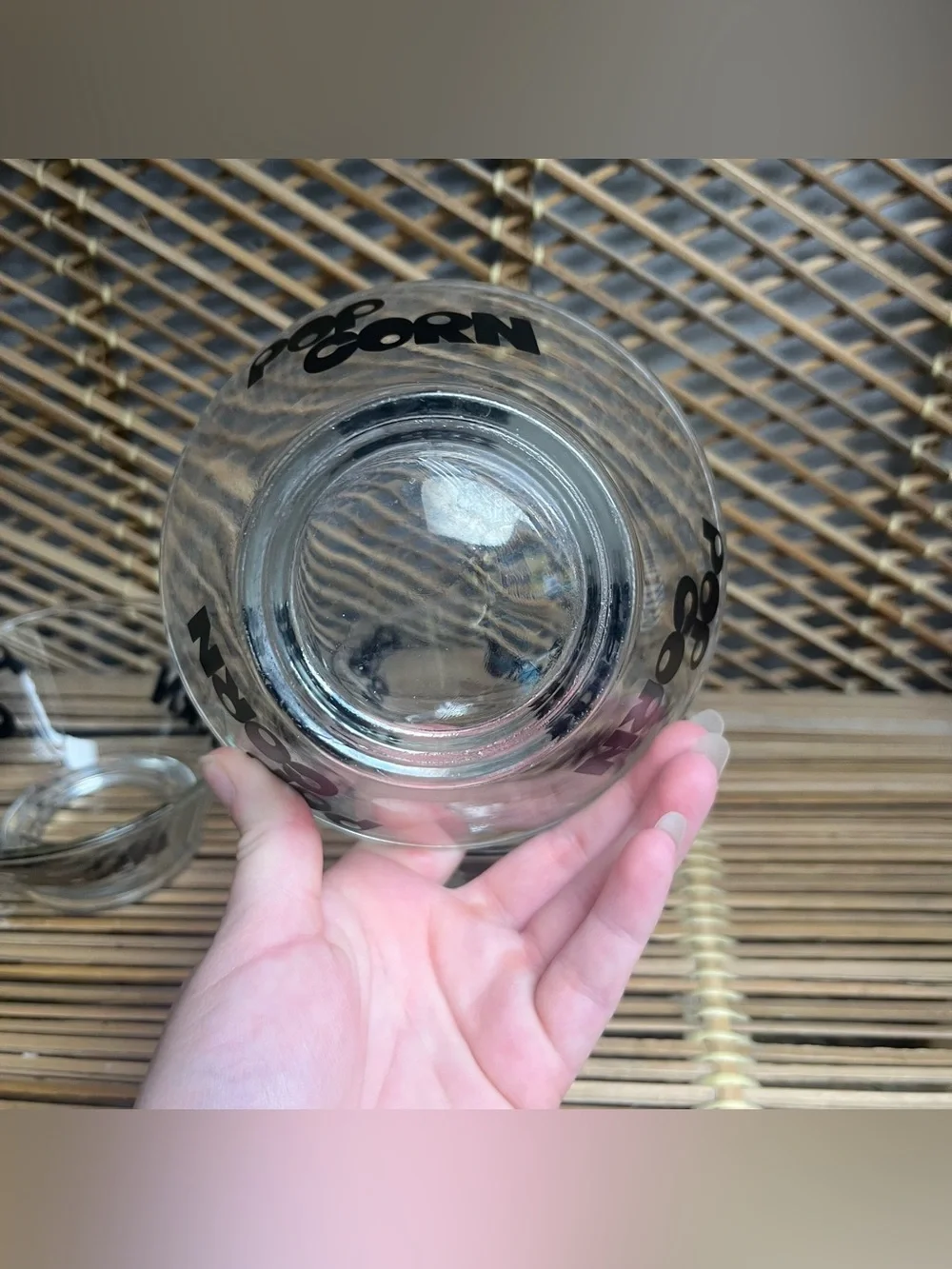 1970’s Wheaton Glass Popcorn Bowl Set 3 Piece Black Letters Vintage Small